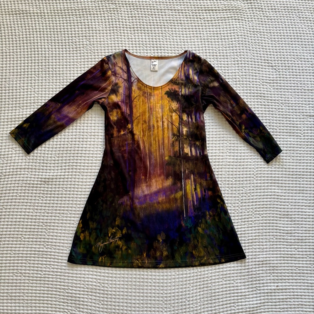 Marjorie Cranston Wearable Art Signed Jackstraw Gallery Y2K Forest Dress: Small